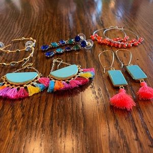 Festive pairs of costume earrings-5 pairs for pierced ears